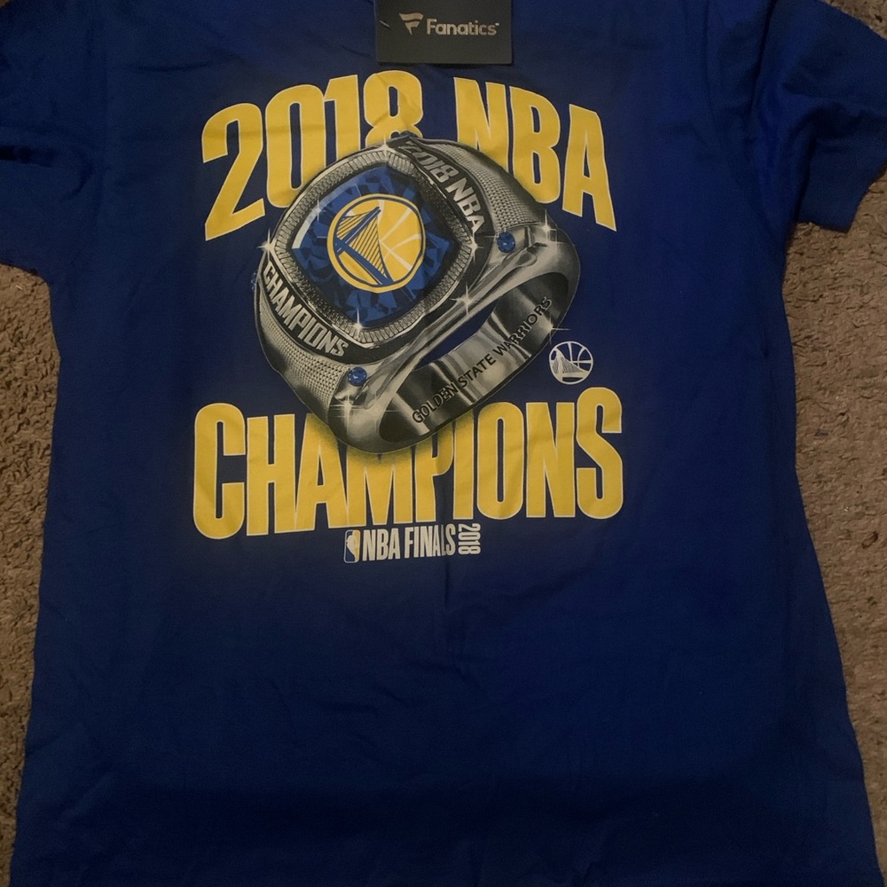 Men Fanatics Blue NBA Champions T-Shirt